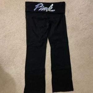 PINK Foldover Sequin Yoga Pants